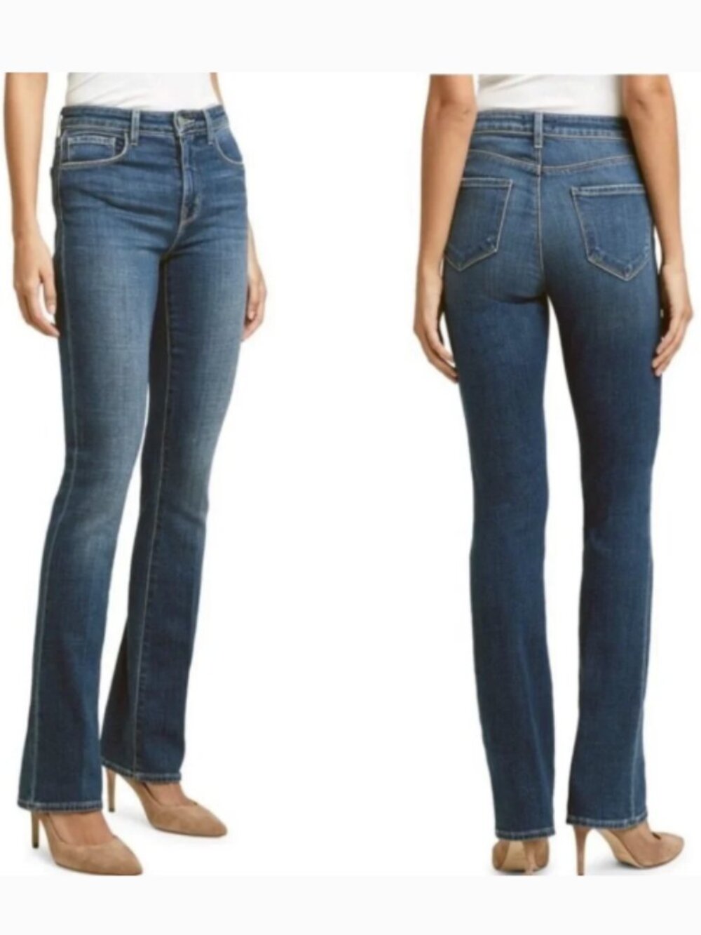 L'Agence Oriana High Rise Straight Leg Jeans Sequoia Wash 27